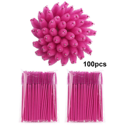 100KOM Četkica za trepavice Jednokratni štapići za nanošenje maskare Spoolies Četke za šminku Trepavice za oči Kozmetička četkica Alat za nadogradnju trepavica