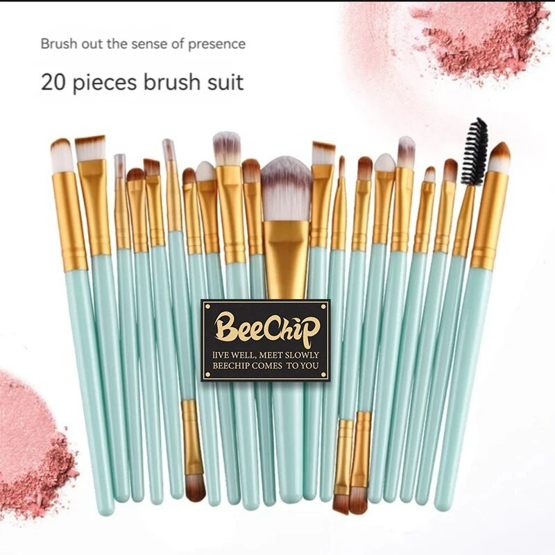 20 GAB grima otu komplekts Acu ēnu otu komplekts Foundation Brush Beauty Tools Super mīkstas mākslīgās šķiedras Pilns komplekts