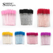 5/50gab Vienreizējās lietošanas birstīte Crystal Eyelash Uzacu aplauzuma birste ar dimanta rokturi Skropstu nūjiņas Skropstu pieaudzēšanas rīki maquiagem