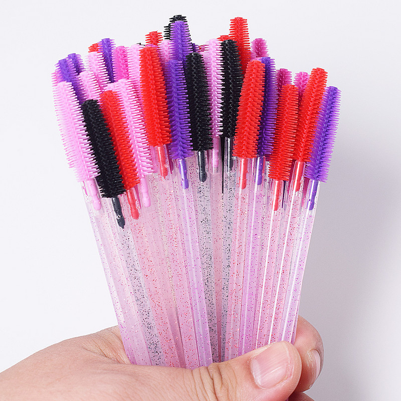 50 kosmētiskas mākslīgās skropstas Silikona skropstu birste, kas atkārtota daudzas reizes sievietēm skropstu pagarināšanai, profesionāls skaistumkopšanas rīks