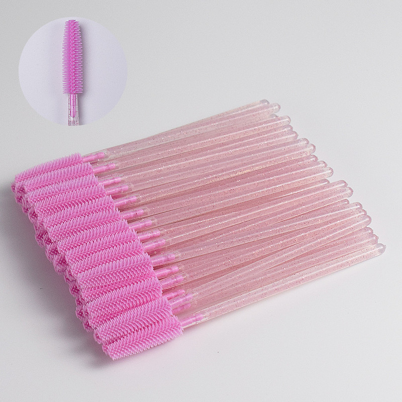 50 kosmētiskas mākslīgās skropstas Silikona skropstu birste, kas atkārtota daudzas reizes sievietēm skropstu pagarināšanai, profesionāls skaistumkopšanas rīks