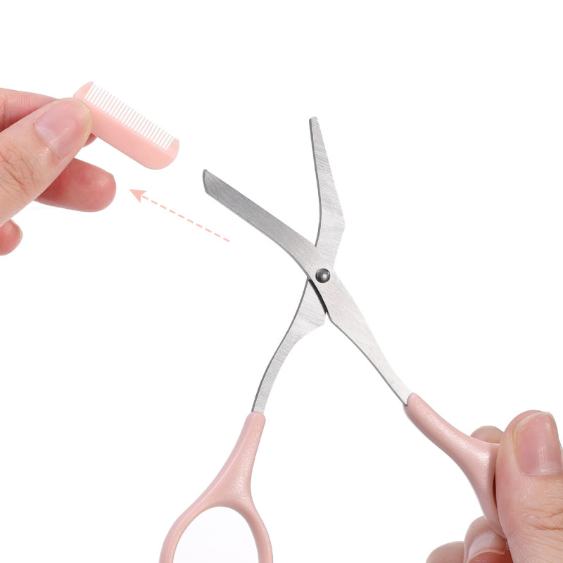 Set trimera za obrve od 2 kom. Prijenosne škare za obrve od nehrđajućeg čelika s češljem Nož za obrve Brijač za uklanjanje dlačica Alati za šminkanje