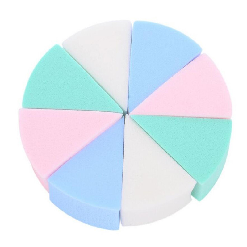 8Gb. Pack Trijstūra formas Candy Color mīksts sejas tīrīšanas spilventiņš Kosmētiskais Puff Clean Sponge Wash Sejas aplauzums Sūkļa dāvanas