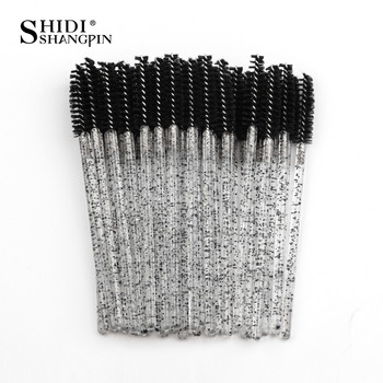 Βούρτσα βλεφαρίδων μιας χρήσης 50 τμχ Eye Lashes Extension Mascara Wands Makeup Professional Makeup Beauty Micro Tool Crystal Comb