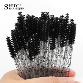 Βούρτσα βλεφαρίδων μιας χρήσης 50 τμχ Eye Lashes Extension Mascara Wands Makeup Professional Makeup Beauty Micro Tool Crystal Comb