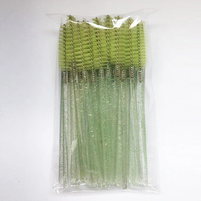 Labas kvalitātes vienreizējās lietošanas 50/5 gab./iepakojumā Crystal Eyelash Makeup Brush Diamond Handle Skropstu nūjiņas Skropstu pieaudzēšanas rīks New Hot