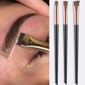 Blade Eyeliner Brush Uzacu otiņa Pārnēsājama Flat Fine Eye Liner Brow Contour Makeup Birs Kosmētikas skaistuma aplauzuma rīks 3gab/komplekts