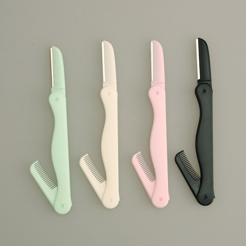 Juoda sulankstoma antakių kirpimo mašinėlė su šukomis mikro ašmenimis Saugumo apsauga Antakių grandiklis Grožio įrankiai Antakių skustuvas veido skustuvas