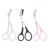 1gab 3 krāsu uzacu apgriešanas šķēres ar ķemmētajām skropstu matu šķērēm Nerūsējošā tērauda uzacu skuveklis kopšanas Wenkbrauw trimmeris