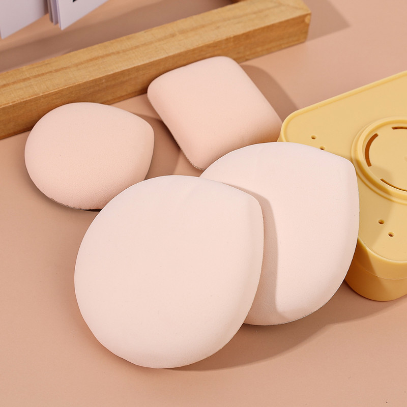 Kolmnurkne ümmargune kosmeetiline puhv, kuiv, märg kasutatav pehme õhkpadjaga puuderjumestus kaasaskantav käsn, puuvillane pestav naiste meigipuhv