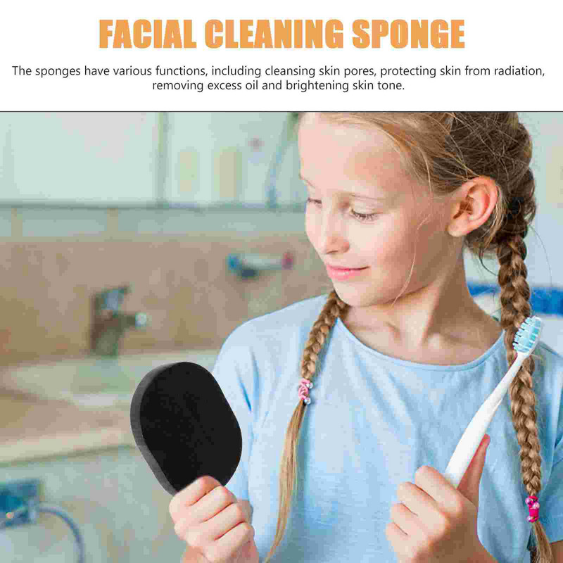 2 buc Burete negru de curățare a feței cu cărbune de bambus pentru exfoliere de curățare a pielii