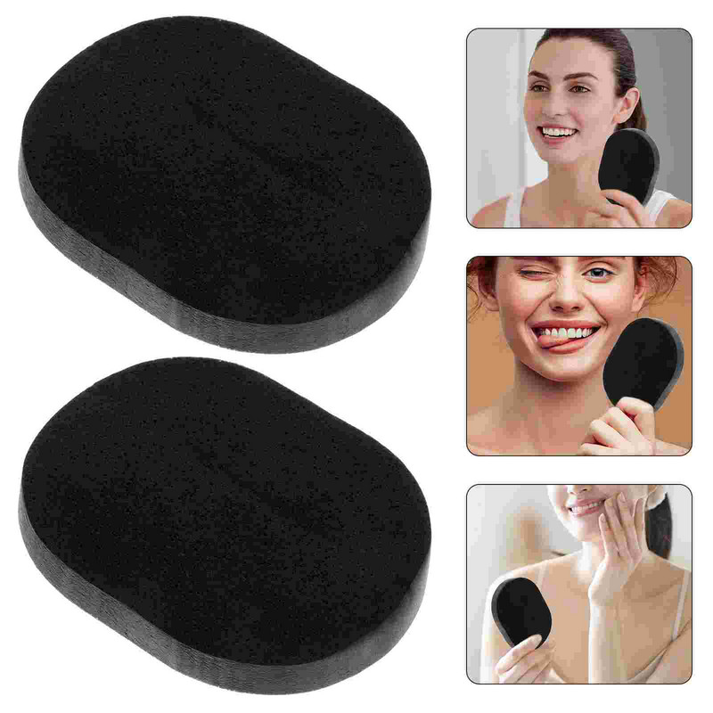 2 buc Burete negru de curățare a feței cu cărbune de bambus pentru exfoliere de curățare a pielii