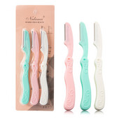 3gab/komplekts salokāms sejas uzacu trimmeris padušu matu skuveklis Beauty sejas acu uzacu formas skuveklis no nerūsējošā tērauda asmeņiem grima rīks