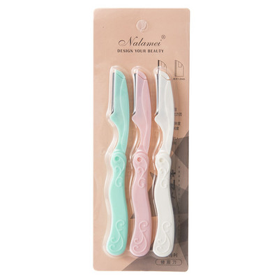 3gab/komplekts salokāms sejas uzacu trimmeris padušu matu skuveklis Beauty sejas acu uzacu formas skuveklis no nerūsējošā tērauda asmeņiem grima rīks