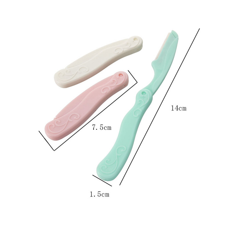 3gab/komplekts salokāms sejas uzacu trimmeris padušu matu skuveklis Beauty sejas acu uzacu formas skuveklis no nerūsējošā tērauda asmeņiem grima rīks