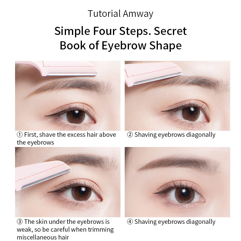 Saliekams uzacu trimeris sievietēm Drošs un viegli lietojams komplekts iesācējiem ar maināmiem asmeņiem, piemērots iesācējiem