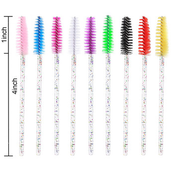 50/100 τμχ Βουρτσάκι βλεφαρίδων μίας χρήσης Crystal Eye Lashes Extension Mascara Wands Brush Brush Applicator Spoolers Πινέλα μακιγιάζ