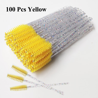 50/100 db Eldobható szempilla kefe Crystal Eye Lashes Extension szempillaspirál pálcák szemöldökkefe applikátor orsók smink ecsetek