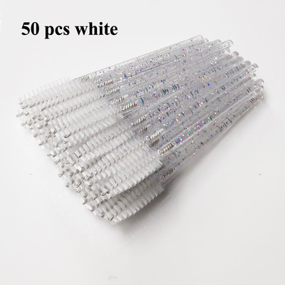 50/100 db Eldobható szempilla kefe Crystal Eye Lashes Extension szempillaspirál pálcák szemöldökkefe applikátor orsók smink ecsetek