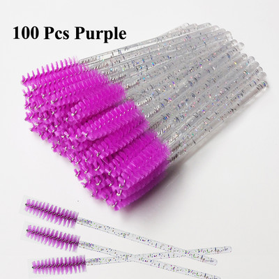 50/100 db Eldobható szempilla kefe Crystal Eye Lashes Extension szempillaspirál pálcák szemöldökkefe applikátor orsók smink ecsetek