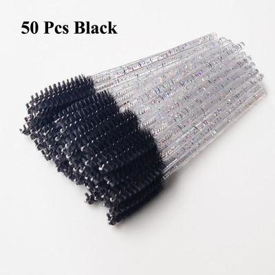 50/100 db Eldobható szempilla kefe Crystal Eye Lashes Extension szempillaspirál pálcák szemöldökkefe applikátor orsók smink ecsetek