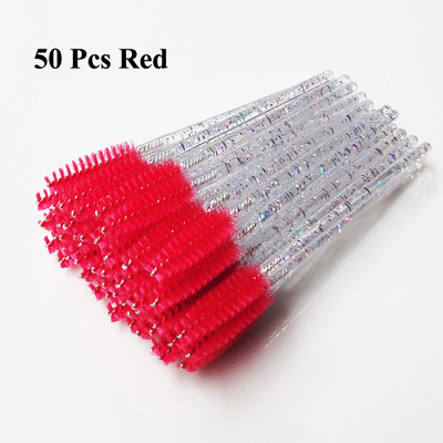 50/100 db Eldobható szempilla kefe Crystal Eye Lashes Extension szempillaspirál pálcák szemöldökkefe applikátor orsók smink ecsetek