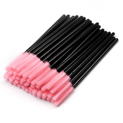 50 gab. Silikona gēla skropstu birstīte vienreizēja uzacu birstīte skropstu tušu nūjiņas aplikators grima otu ķemmes komplekti skropstu pieaudzēšanas rīks