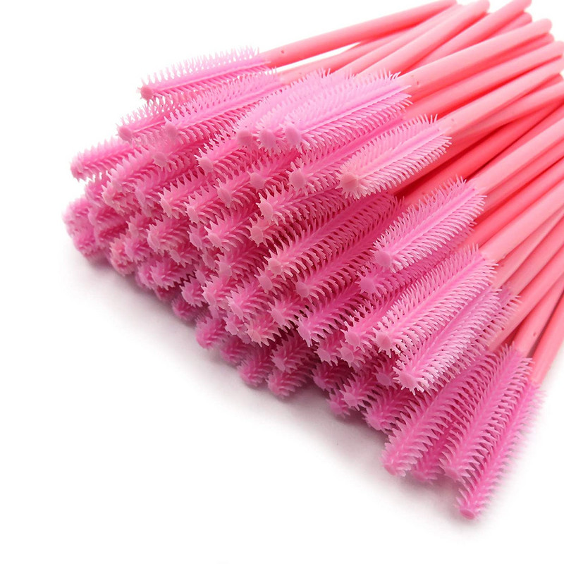 50 gab. Silikona gēla skropstu birstīte vienreizēja uzacu birstīte skropstu tušu nūjiņas aplikators grima otu ķemmes komplekti skropstu pieaudzēšanas rīks