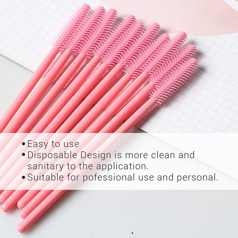 50 gab. Silikona gēla skropstu birstīte vienreizēja uzacu birstīte skropstu tušu nūjiņas aplikators grima otu ķemmes komplekti skropstu pieaudzēšanas rīks