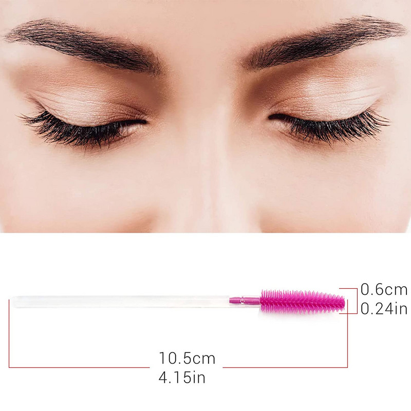 50Gb Vienreizējās lietošanas skropstu birstīte Silikona Skropstu pieaudzēšanas Uzacu birstīte Skropstu tuša Nūjiņas Aplikators Kosmētiskās Birstes Aplauzuma rīks