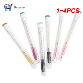 1 ~ 4 gab. Atkārtoti lietojamas uzacu birstītes tūbiņas vienreizējās lietošanas Crystal MakeUp birstes Skropstu pieaudzēšanai maināmi Mascara Wands instrumenti