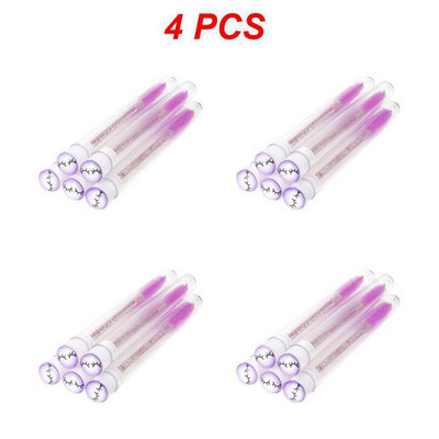 1 ~ 4 gab. Atkārtoti lietojamas uzacu birstītes tūbiņas vienreizējās lietošanas Crystal MakeUp birstes Skropstu pieaudzēšanai maināmi Mascara Wands instrumenti