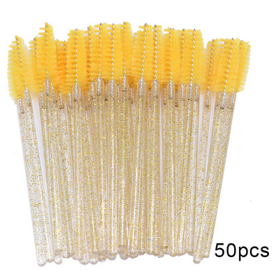 50gab/partija vienreizējās uzacu birstītes Micro skropstu tušu aplikatora spolēji lielapjomā Eye Lashes Kosmētikas birstes komplekts grima rīki