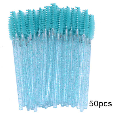 50gab/partija vienreizējās uzacu birstītes Micro skropstu tušu aplikatora spolēji lielapjomā Eye Lashes Kosmētikas birstes komplekts grima rīki