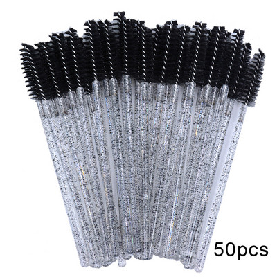 50gab/partija vienreizējās uzacu birstītes Micro skropstu tušu aplikatora spolēji lielapjomā Eye Lashes Kosmētikas birstes komplekts grima rīki