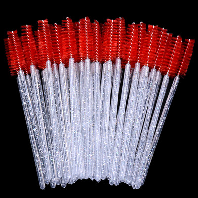 50gab/partija vienreizējās uzacu birstītes Micro skropstu tušu aplikatora spolēji lielapjomā Eye Lashes Kosmētikas birstes komplekts grima rīki