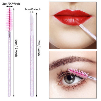 100 τμχ Crystal Eyelash Brush Lip Brushes Mascara Wands Eyelashes Extension Microbrush Microbrush Gloss Tool Makeup Lipstick Gloss