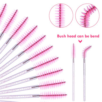 100 τμχ Crystal Eyelash Brush Lip Brushes Mascara Wands Eyelashes Extension Microbrush Microbrush Gloss Tool Makeup Lipstick Gloss