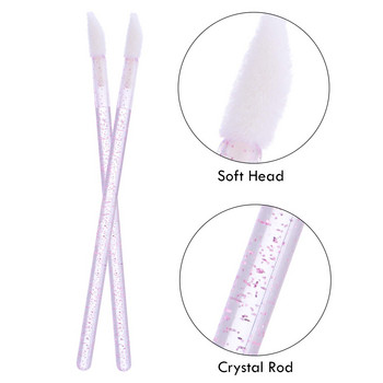 100 τμχ Crystal Eyelash Brush Lip Brushes Mascara Wands Eyelashes Extension Microbrush Microbrush Gloss Tool Makeup Lipstick Gloss