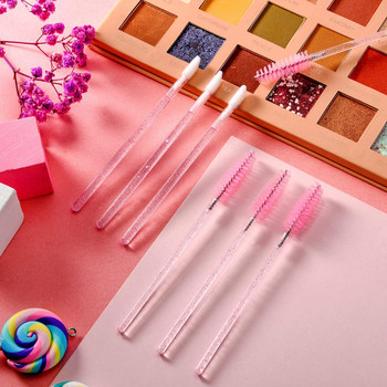 100 τμχ Crystal Eyelash Brush Lip Brushes Mascara Wands Eyelashes Extension Microbrush Microbrush Gloss Tool Makeup Lipstick Gloss