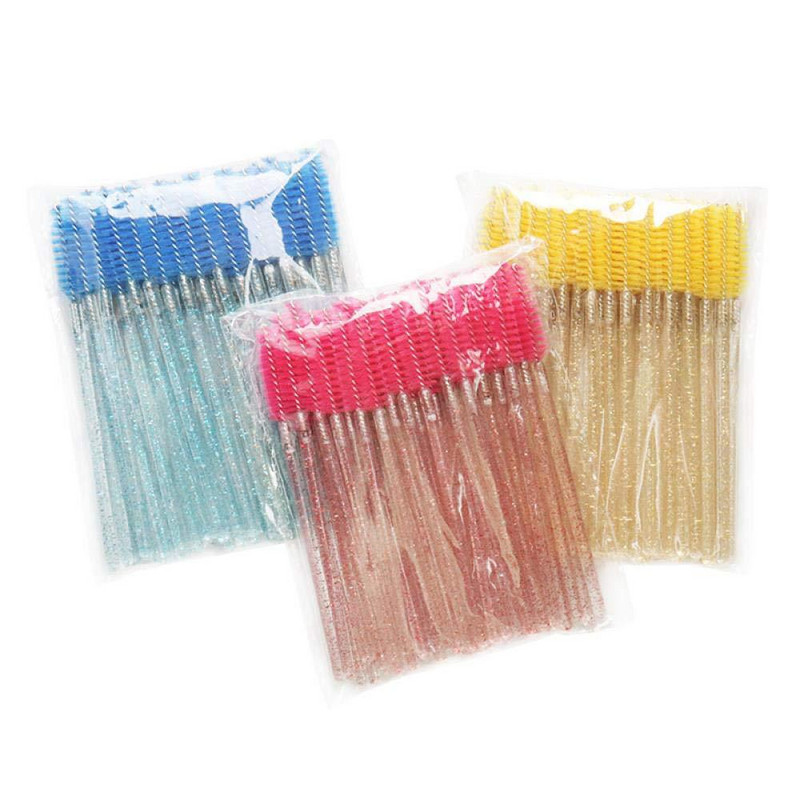 Labas kvalitātes vienreizējās lietošanas 5/50 gab./iepakojumā Crystal Eyelash Makeup Brush Diamond Handle Skropstu nūjiņas Skropstu pieaudzēšanas aplauzuma rīks Hot