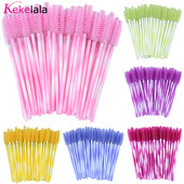 Kekelala 50/25 tk Värvilised mikroripsmeripsmetušš Wands Fake Lash Spoolies Mini kammiharja aplikaatorid ilumeigi tööriistad