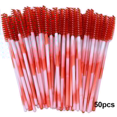 Kekelala 50/25 tk Värvilised mikroripsmeripsmetušš Wands Fake Lash Spoolies Mini kammiharja aplikaatorid ilumeigi tööriistad