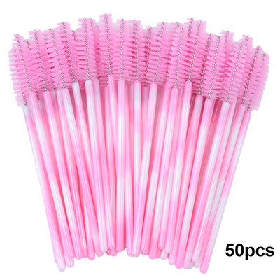 Kekelala 50/25 tk Värvilised mikroripsmeripsmetušš Wands Fake Lash Spoolies Mini kammiharja aplikaatorid ilumeigi tööriistad
