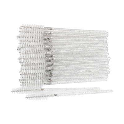 50gab Vienreizējās lietošanas kristāla skropstu aplauzuma birste Uzacu ķemme Skropstu tuša Wands Lashes Lifting Microbrush Skropstu pieaudzēšanas piederumi