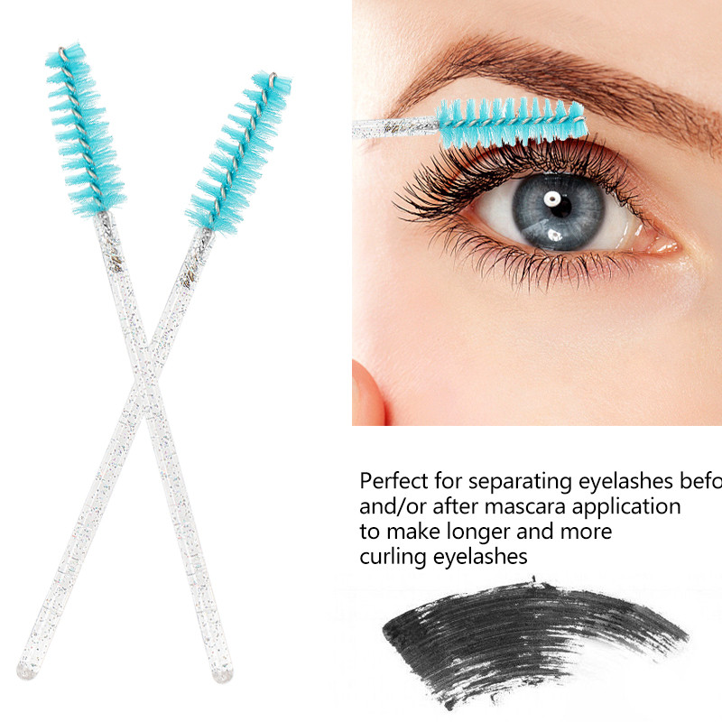 50gab Vienreizējās lietošanas kristāla skropstu aplauzuma birste Uzacu ķemme Skropstu tuša Wands Lashes Lifting Microbrush Skropstu pieaudzēšanas piederumi