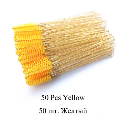 50/100gb Skropstu birste Crystal Mascara Wands Aplikators Mikro grima otiņas Vienreizējās lietošanas Crystal Eyerow Brush Skropstu pieaudzēšana
