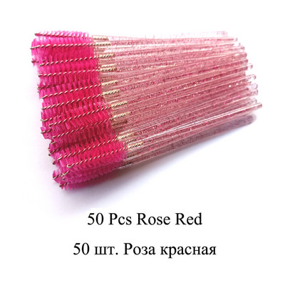 50/100gb Skropstu birste Crystal Mascara Wands Aplikators Mikro grima otiņas Vienreizējās lietošanas Crystal Eyerow Brush Skropstu pieaudzēšana