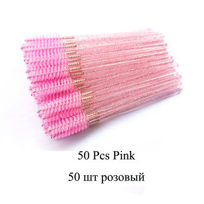 50/100gb Skropstu birste Crystal Mascara Wands Aplikators Mikro grima otiņas Vienreizējās lietošanas Crystal Eyerow Brush Skropstu pieaudzēšana