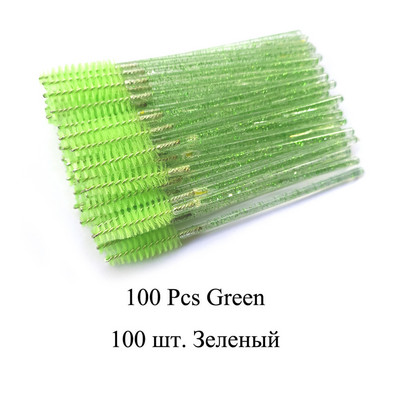 50/100gb Skropstu birste Crystal Mascara Wands Aplikators Mikro grima otiņas Vienreizējās lietošanas Crystal Eyerow Brush Skropstu pieaudzēšana